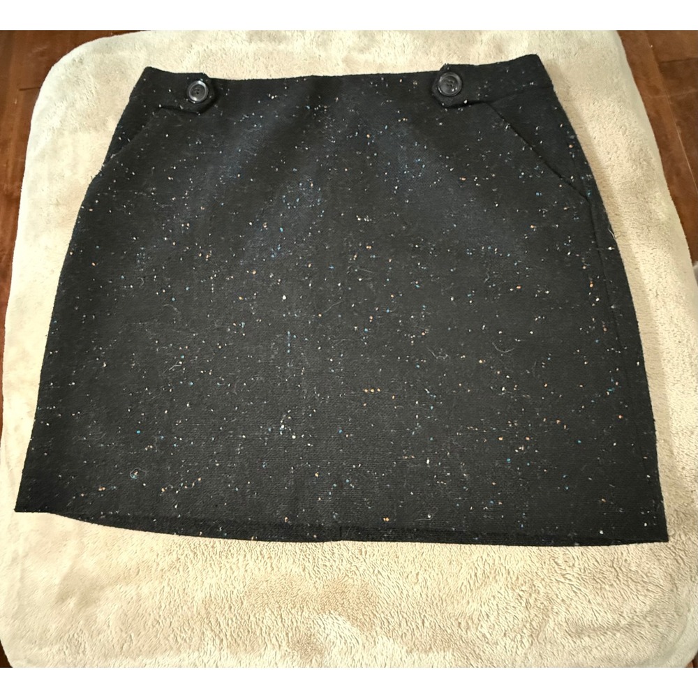 Outback Red Black Rainbow Confetti Nep Tweed‎ Mini Skirt Pockets Size 6